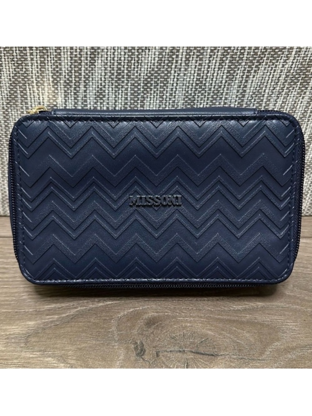Missoni For Delta Navy‎ Blue Cosmetic Makeup Case Travel Toiletry